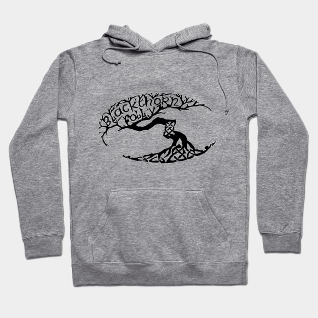 Black Blackthorn Folly Logo Hoodie by Blackthorn Folly